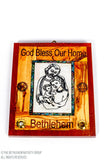 Hand Made Olive Wood&Mother Of Pearl Holy Family plaque From Bethlehem,Holy Land