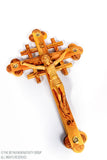 The Bethlehem Nativity Group ( TBNG ) Hand Carved Jerusalem Cross Large Olive Wood Crucifix with Holy Land Relics. www.tbng.co.uk