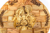 Olive Wood Holy Family plaque/www.tbng.co.uk