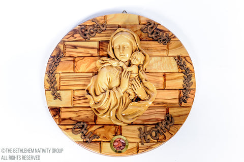 Mary & Jesus Olive Wood Plaque / www.tbng.co.uk