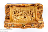 Hand Made Large Last Supper Olive Wood Wall plaque with Ceramic Last Supper Clay