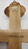 Hand Carved Olive Wood & Mother Of Pearl Crucifix From Bethlehem,The Holy Land