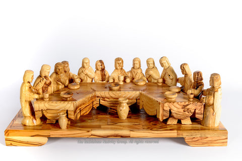 Hand Carved Olive Wood Last Supper, The Lord's Supper with his disciple from The Bethlehem Nativity Group / www.tbng.co.uk 