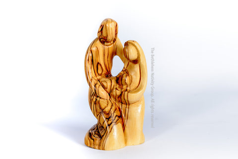 Hand made Olive Wood Holy family Statue from The Bethlehem Nativity Group . www.tbng.co.uk
