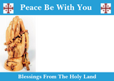 Hand Made Olive Wood Holding/Comfort Cross w/ engraved Sacred Heart & Jerusalem
