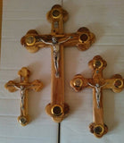 Olive Wood Crucifix 13.5 cm With Holy Soil