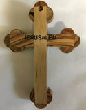 Hand Made Olive Wood Crucifix 18 CM With ( Holy Soil,Frankincense,Rocks,Olive Leafs) Free Presentation Box