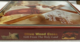 Hand Made Olive Wood Crucifix 28 CM With ( Holy Soil,Frankincense,Rocks,Olive Leafs) Free Presentation Box