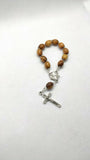 Hand made Olive Wood Car Rosary beads. Can be used as a mini single decade rosary