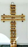 Handmade Olive Wood Cross of The Lord's Prayer / Our Father, Wall Hanging 23cm