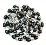 Stunning Hematite Natural Solid Stone Oval Rosary Beads , FREE ROSARY BOX & Free Booklet