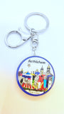 The Church of the Nativity in Bethlehem Glass 3D Keyring Key Chain / Double Sided