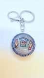 Jesus Fish & Bread Miracle with Mosaic Design Glass 3D Keyring Key Chain / Double Sided