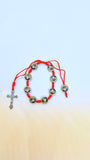 Handmade St Charbel Adjustable Red Rope Hand Bracelet From Jerusalem, The Holy Land